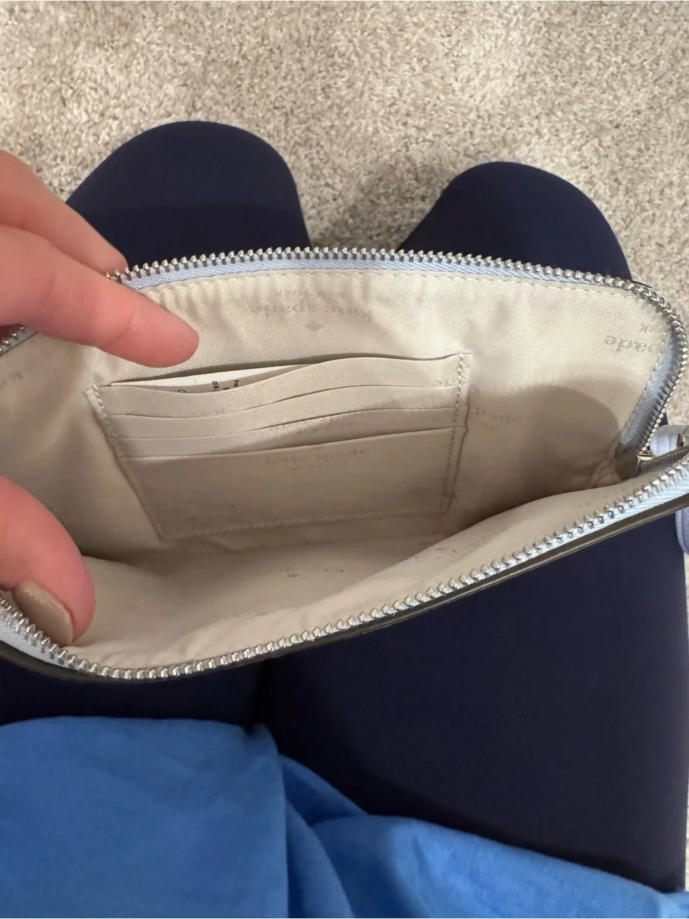 kate spade Powder Blue Pebbled Leather Wristlet
